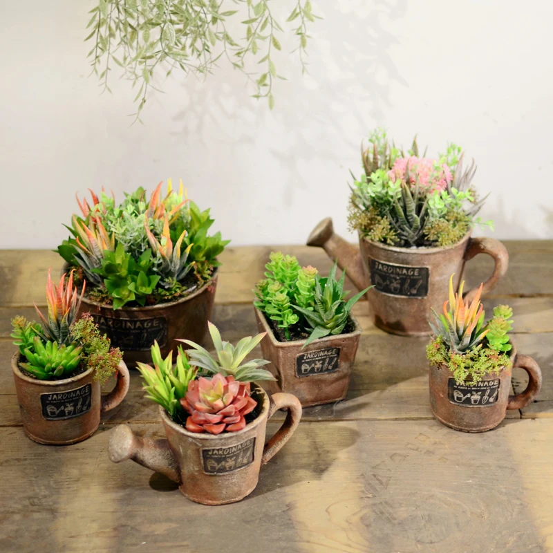 Rustic succulents set american small bonsai decoration