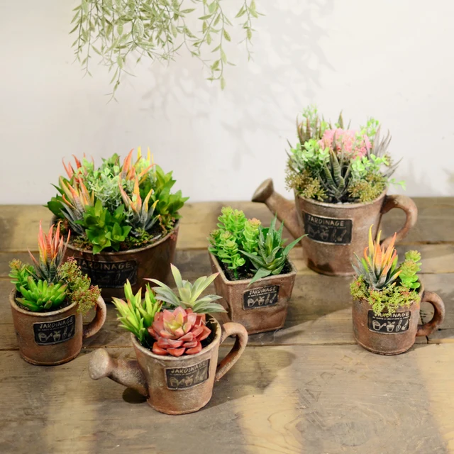 blumentopf mit zeitungspapier dekorieren, rustikalen sukkulenten set amerikanischen kleinen bonsai dekoration, Design ideen