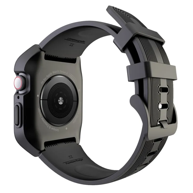 Black Черный для Apple Watch 4 силиконовый браслет чехол водонепроницаемый дышащий сменный ремешок для I-Watch 44 мм Ремешки для наручных часов - Цвет: Black