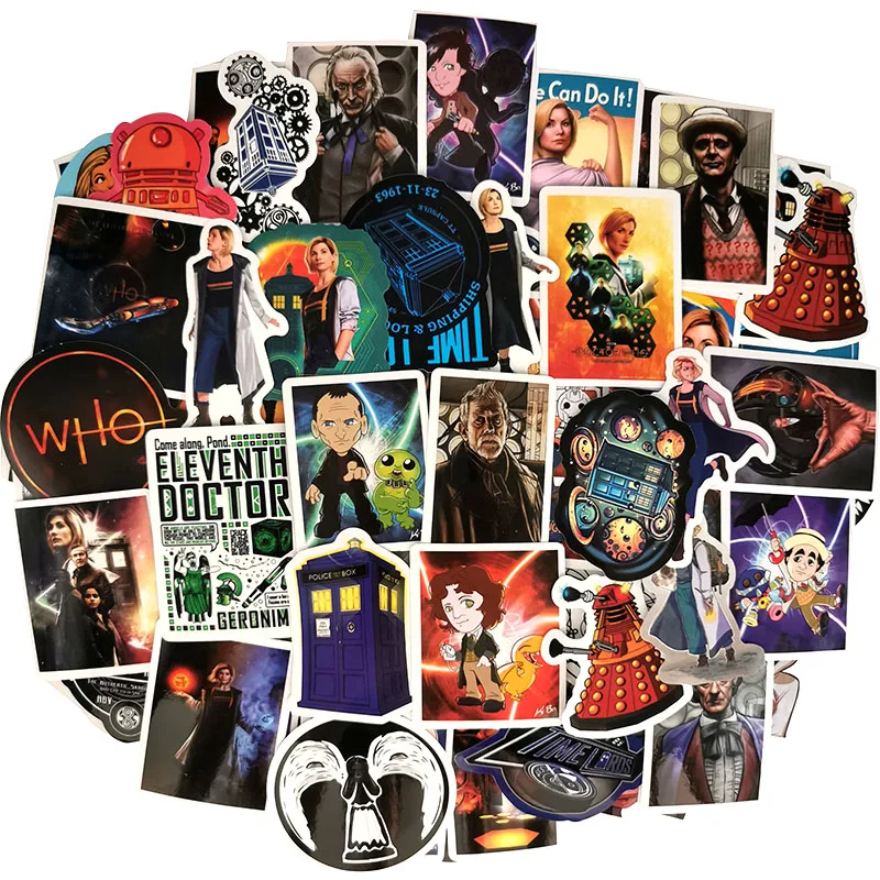 New 100 Pcs Cool Doctor Who Stickers For Luggage Trolley Case Skateboard Waterproof Personality Graffiti Stickers Pack