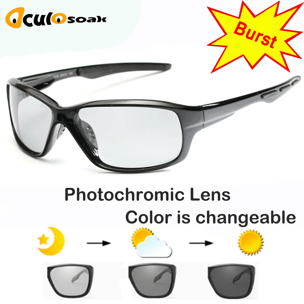 Photochromic Polarized Sunglasses Men Classic Pilot Metal Frame Sun Glasses Women Chameleon Day Night Driving Sunglass B1009