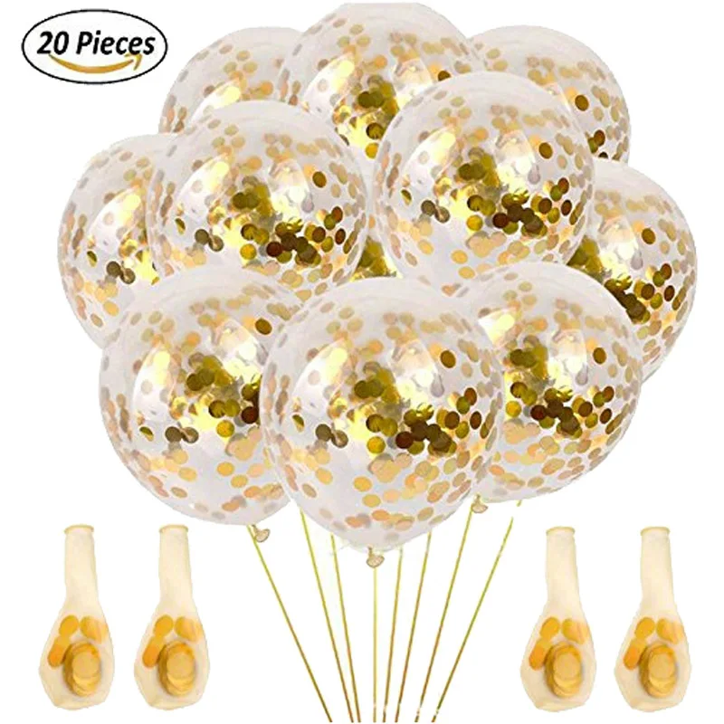 

Round Latex Balloon 12 Inch Gold Confetti Balloon Party Wedding Child Birthday Party Bachelor Party Decoration 20PC Set