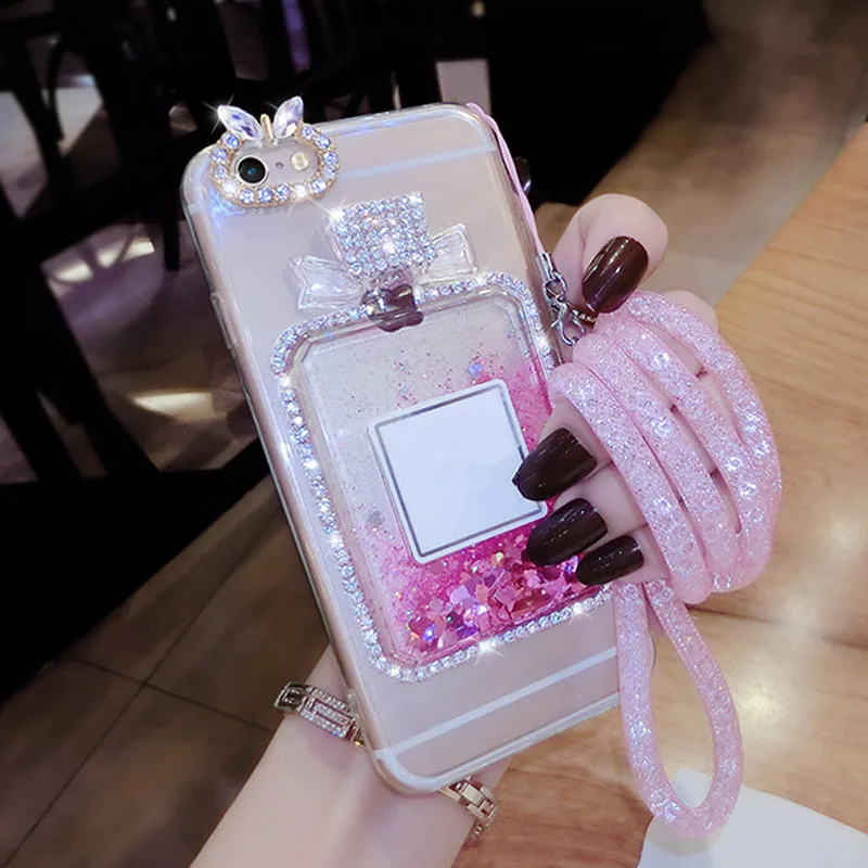 

Case For Huawei Mate10 lite Pro Rhinestone Diamond Liquid sand bottle Quicksand soft phone case for Mate9 Mate20 Pro Nova 2 3i