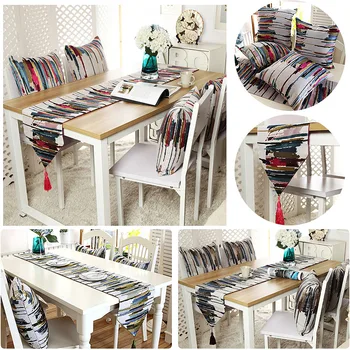 

Table Runner with Tassel Table Decoration For Home Party Wedding Decoration Embroidered Tablecloth Cushion Cover Pillowcase