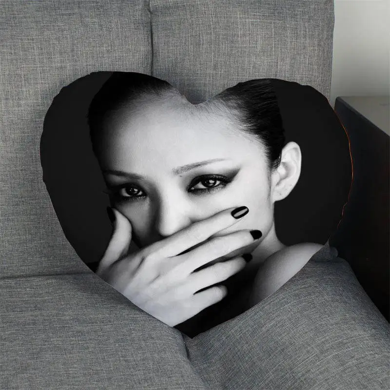 

Custom Namie Amuro Heart Pillowcase Custom Zipper Pillow Cover Wedding Home Office Decorative 1pcs custom