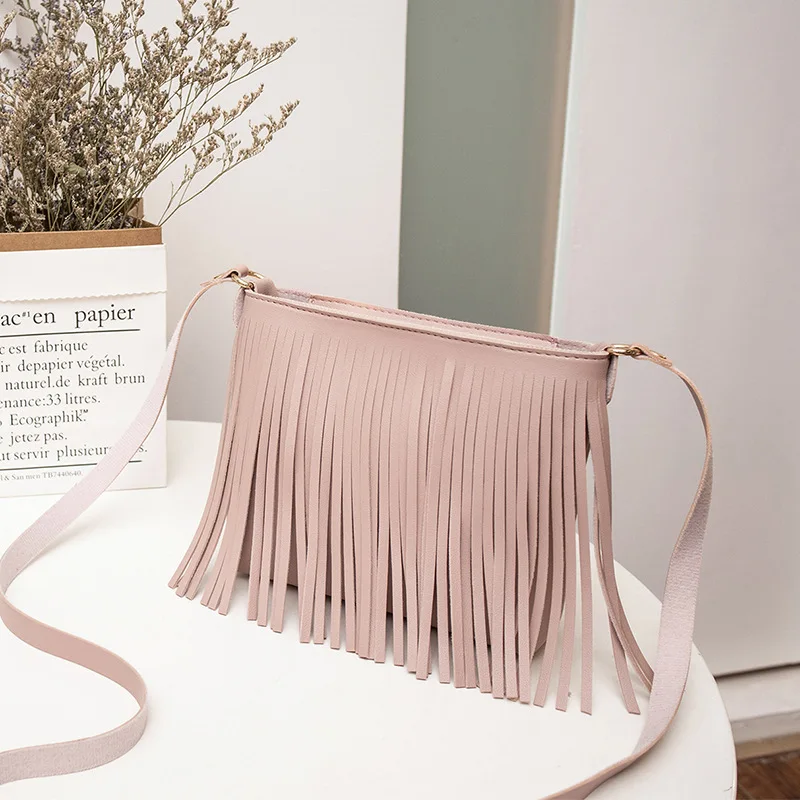 Знаменитый бренд маленький сумка на плечо для женщин сумки-мессенджеры дамская сумка из искусственной кожи кошелек кисточки Женская сумка через плечо женская - Цвет: pink
