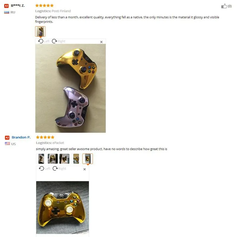 Custom Original for Xbox One Controller CHROME GOLD shell case housing - Top Shell (4)