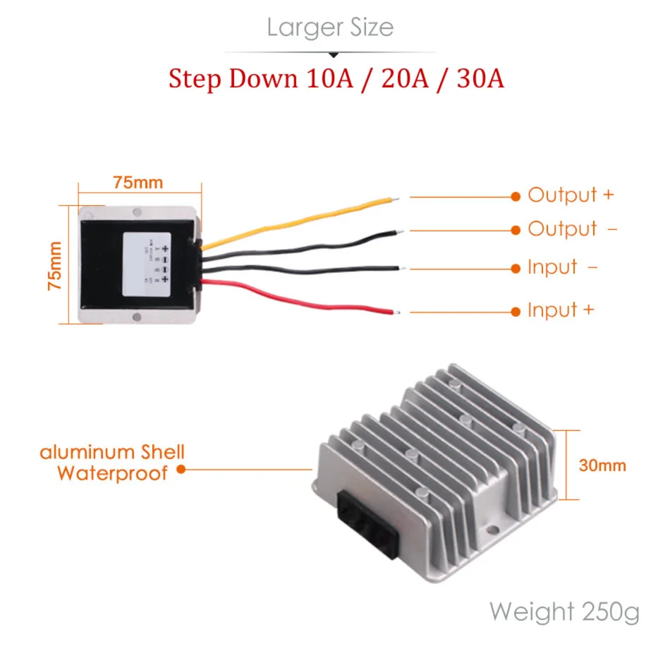 Car Truck Boart  MINI Auto DC24V to DC12V 5A Step Down Converter Power Inverter 18V-32V Input for Reverse Camera Etc
