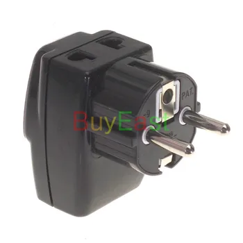 

2 X Schuko Germany Korea France RussianTravel Adapter 3 Way Multi Outlet Convert AU/UK/US/EU....World Plug Black Color
