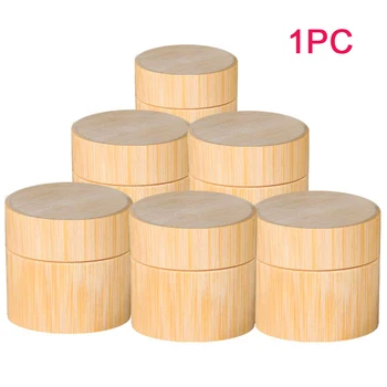 

Storage Pot Cosmetic Mask Facial Cream Jar Refillable Bottle Round Natural Bamboo Container Travel Box Wear Resistant Empty
