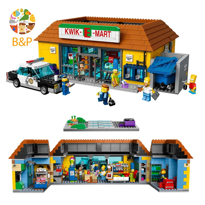 

lepin Legoing 71016 2232Pcs Movies Series Simpson KWIK-E-MART Building Block Bricks Toys for Children Gift 16004