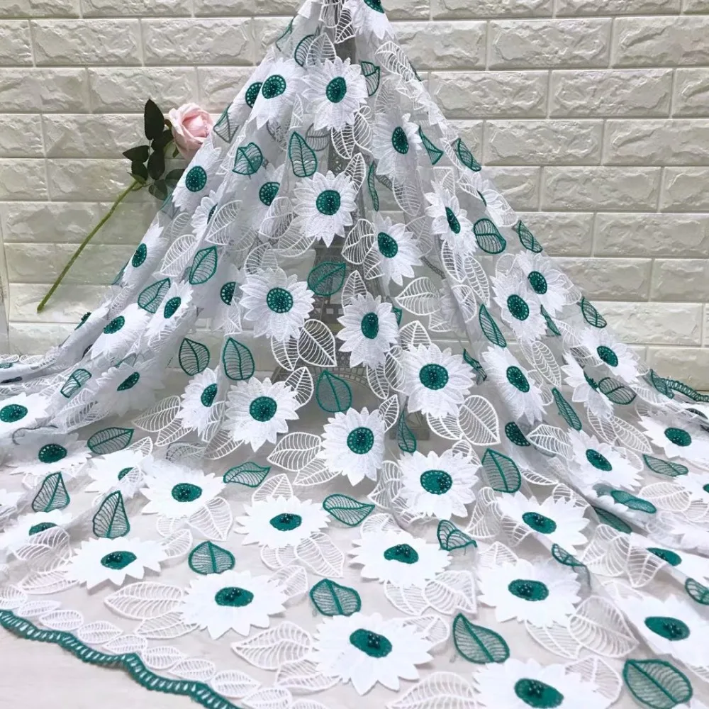 

High Quality Nigerian Lace Fabrics Cheap Price Party Dress Tulle Lace African Embroidered Tulle Mesh Lace with beads