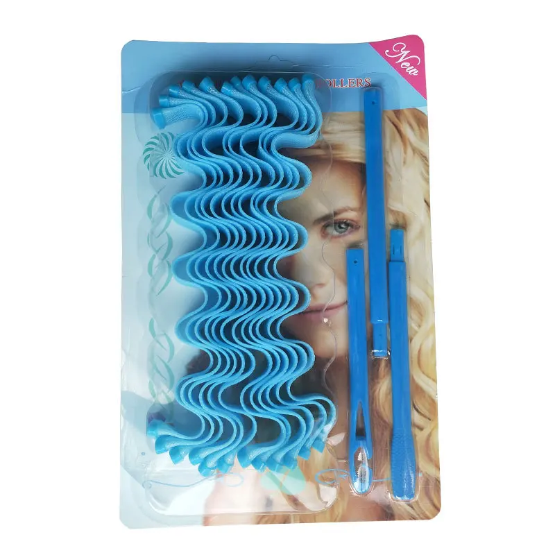 Wholesale hair curlers rollers 45cm water ripple hair curler modelador de cachos para cabelo egg roll plastic DIY curly hair Wholesale hair curlers rollers 45cm water ripple hair curler modelador de cachos para cabelo egg roll plastic DIY curly hair