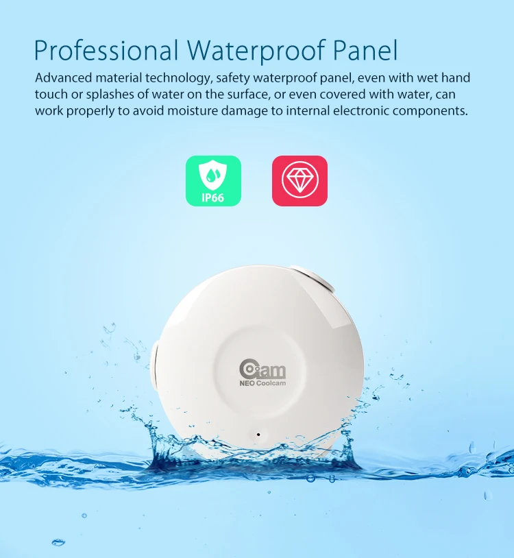 Coolcam Smart воды сенсор Wi-Fi, протечка воды Wi-Fi и утечки сенсорный датчик тревоги и приложение уведомления оповещения, без концентратора работает