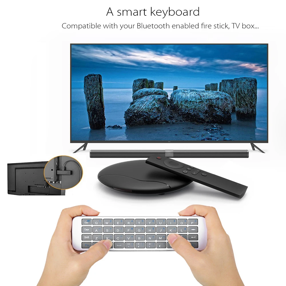 Новый IPazzPort KP 810 30B Многоязычная Беспроводная Bluetooth клавиатура для пожарной ТВ