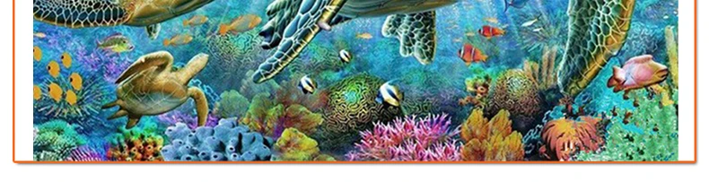 hobby crystals textile knitting cross stitch ocean turtle family full 5d diamond painting Children's room decoration painting3333_06