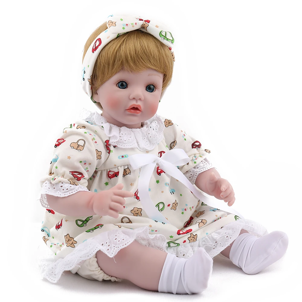 NPKDOLL Кукла реборн реалистичные детские 18 дюймов силиконовые тела реалистичные прелестный подарок для детей белая одежда для девочек Playmate