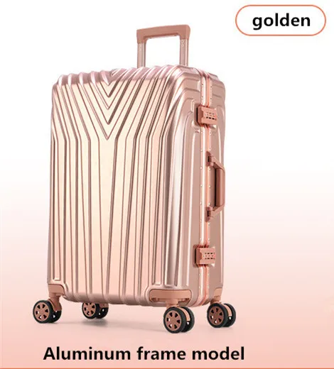 2" 22" 24'2" 29 дюймов Чехол для костюма, универсальное колесо для переноски, ABS+ PC багаж, молния и алюминиевая рама чехол для путешествий, тележка для поездок - Цвет: golden