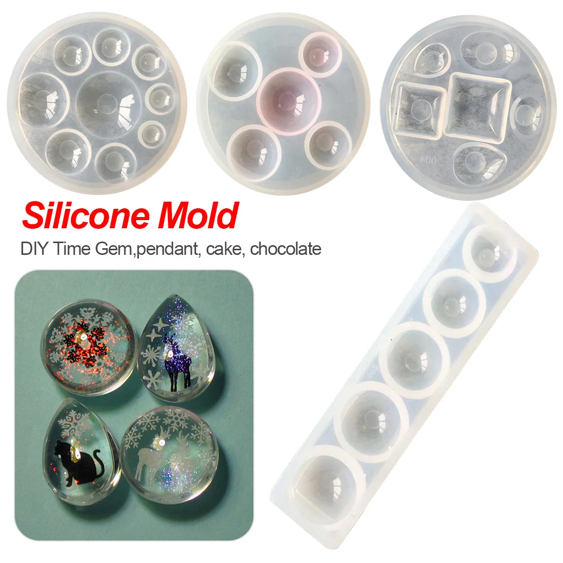 

1PC Water Crystal Glue Round Circle Silicone UV Mold for Making Jewelry Resin Molds Characteristic Jewelry Tools