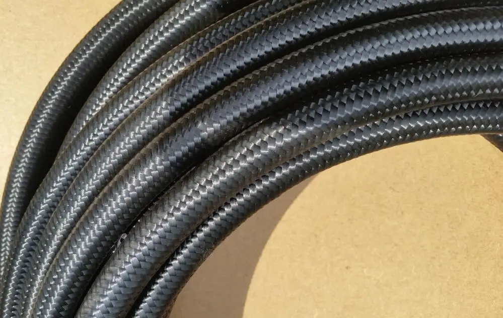 

1 meter -6an an6 an-6 9/16-18unf black nylon braided fuel hose fitting for transmission oil cooler kits