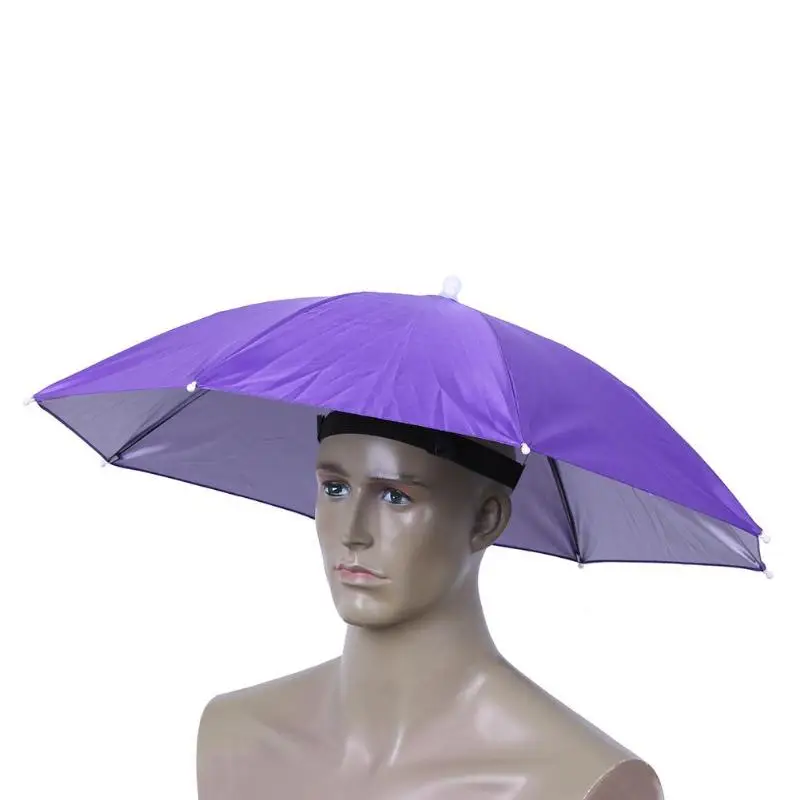 

Foldable Anti-Sun Umbrella Hat Cap Headwear Umbrella for Fishing Hiking Beach Camping Cap Head Hats Outdoor Sports Rain Gear