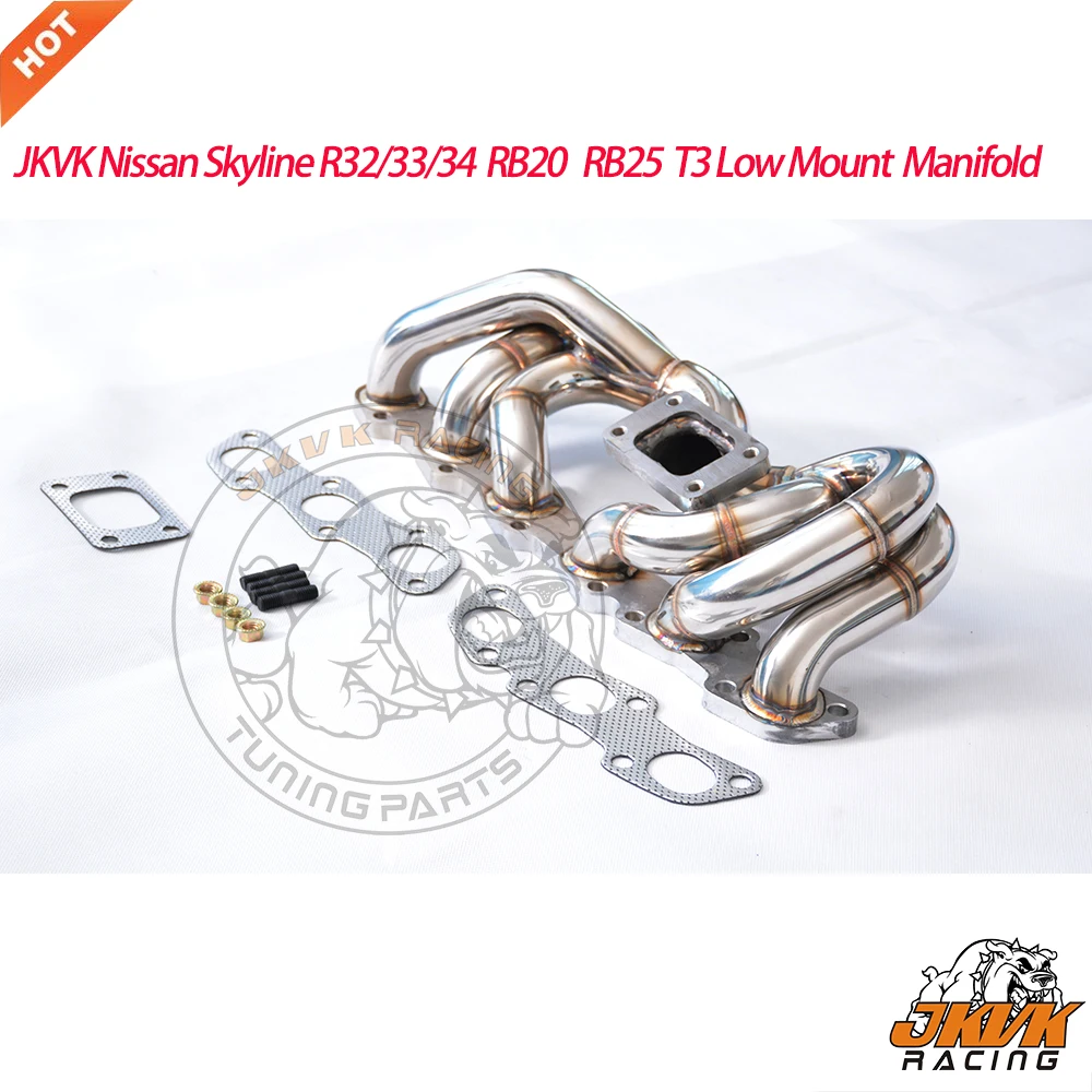 

JKVK RACING Skyline R32 R33 R34 RB20 RB25 RB20DET RB25DET Low Mount T3 Turbo Header Exhaust Manifold