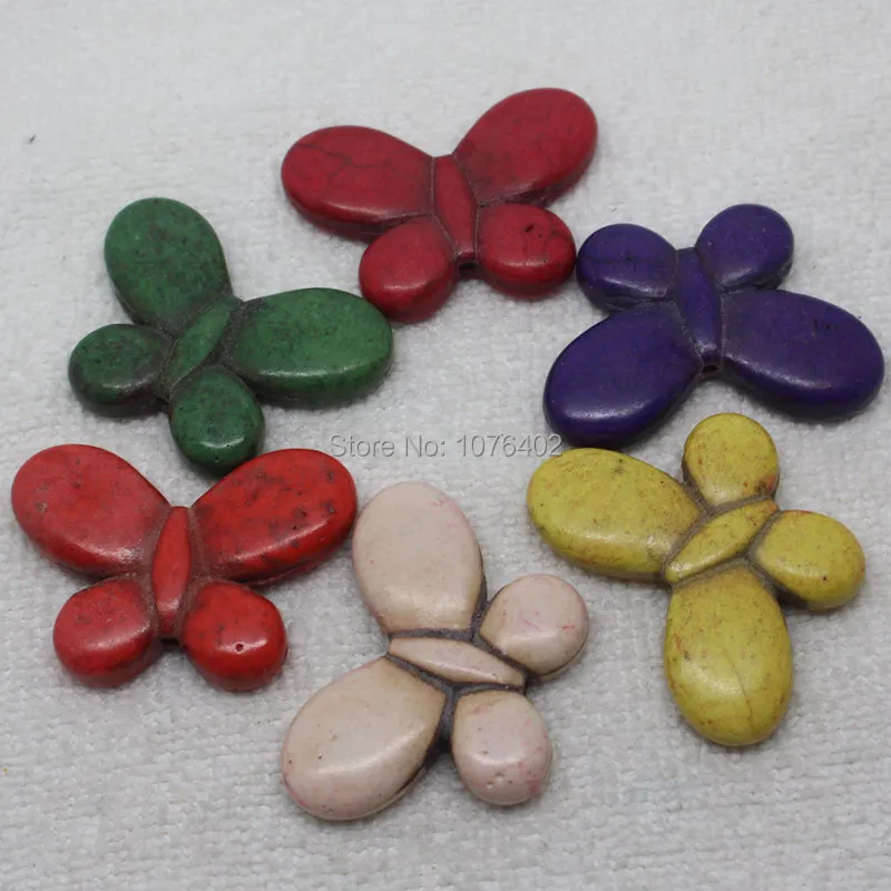 

Mini. order is $7! 35x12mm Multicolor Turquoises Butterfly Loose Beads 10pcs