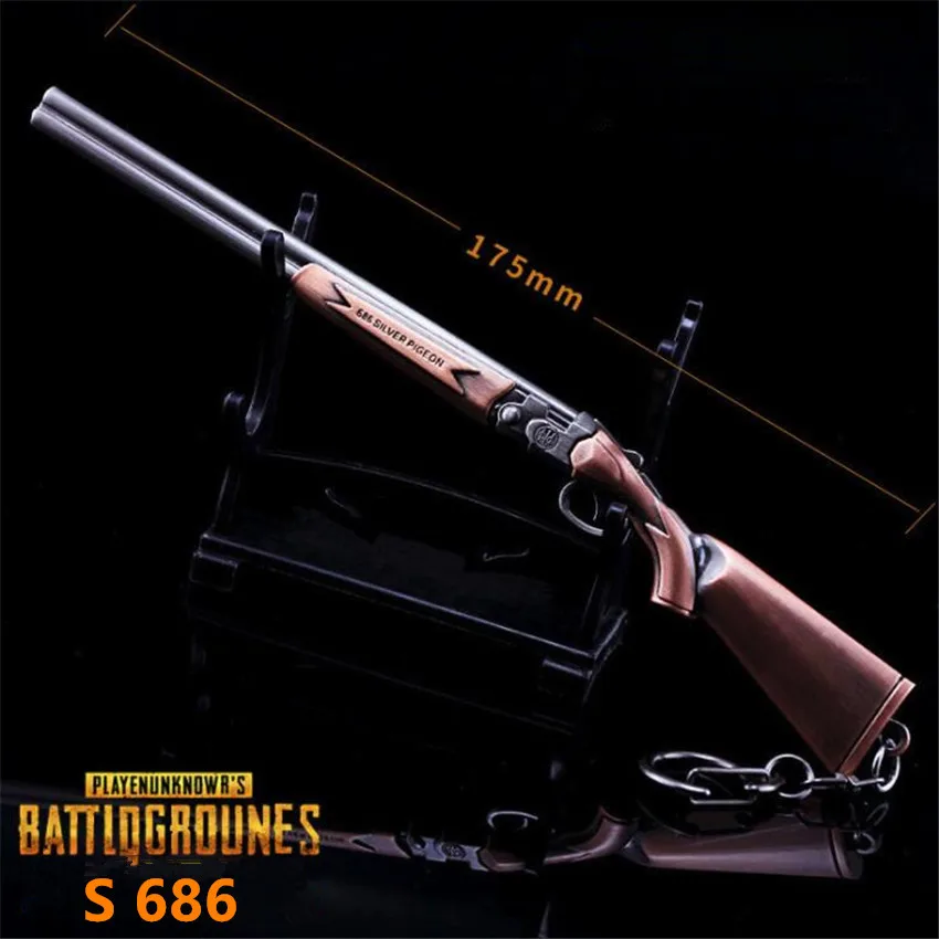  Game PUBG Playerunknown's Battlegrounds Cosplay Costumes Props Alloy S686 Weapon Arms Gun Model Key