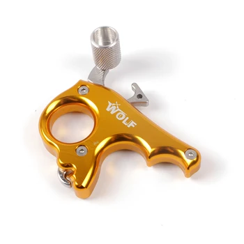 

5 color Wolf archery 3 Fingers Closed-loop aluminum alloy Compound Bow String Release Aid for Archery Hunting Target Shooting