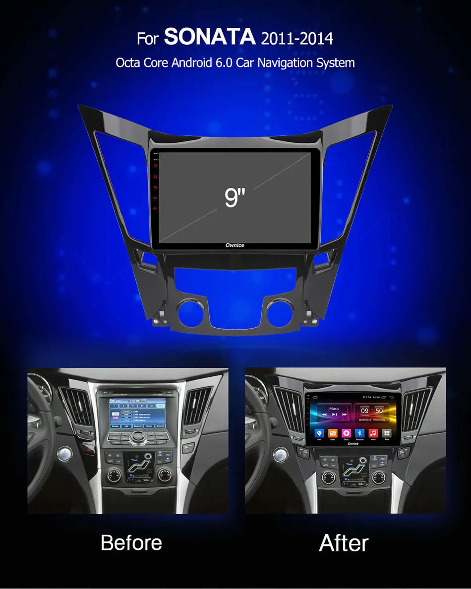 Perfect Ownice K1 K2 K3 K5 K6 Octa Core Android 9.0 4G LTE 360 Panorama DSP Car DVD Player for Hyundai Sonata 2011 - 2014 Radio GPS Navi 1