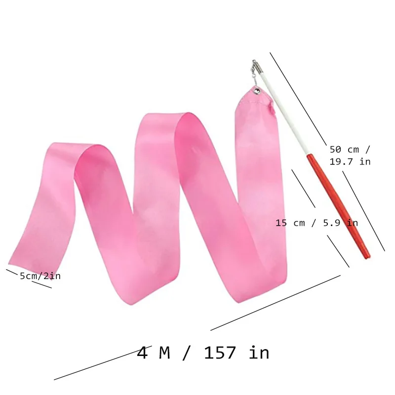 4 м ленты для художественного танца, шелковые ленты для спортзала, растяжки, вращающиеся палочки для танцев, палочки, палочки для художественной гимнастики