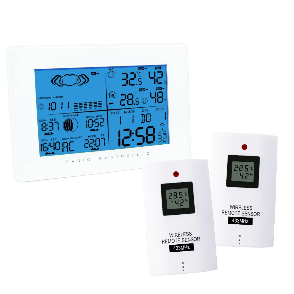 Digital Wireless Weather Station Indoor Outdoor Thermometer Temperature