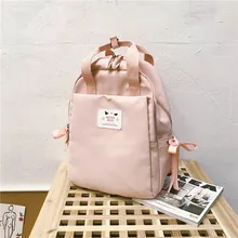 캐주얼 귀여운 배낭 여성 틴 에이저 소녀 학교 가방에 대 한 작은 핑크 보우 배낭 mochilas feminina 배낭 mochilas mujer 2019(China)