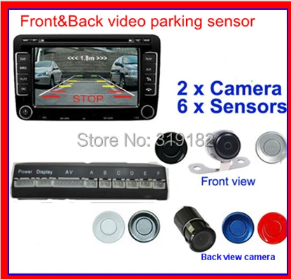 

dual front and after video parking 6 radar system with front and back camera ,parking video camera monitor/DVD/VCR 6 sensor
