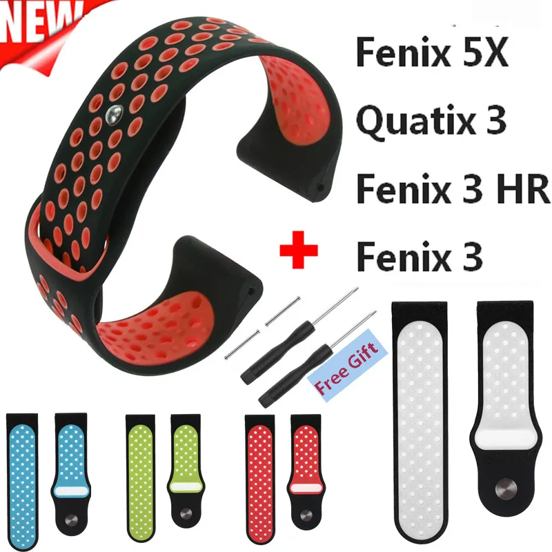 

26MM COMLYO Silicone Watch Band for Garmin Fenix 5X Strap Sport Watchband for Garmin Fenix 5X/Fenix 5X Plus/Fenix3 HR Wristband