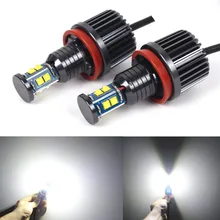 2 предмета), рост: 80 Вт высокой мощности Мощность ошибок XT-E Cree чипы H8 E92 светодиодный Ангельские глазки лампы пульт дистанционного управления для BMW 1 3 5 серии X5 X6 Z4, белый