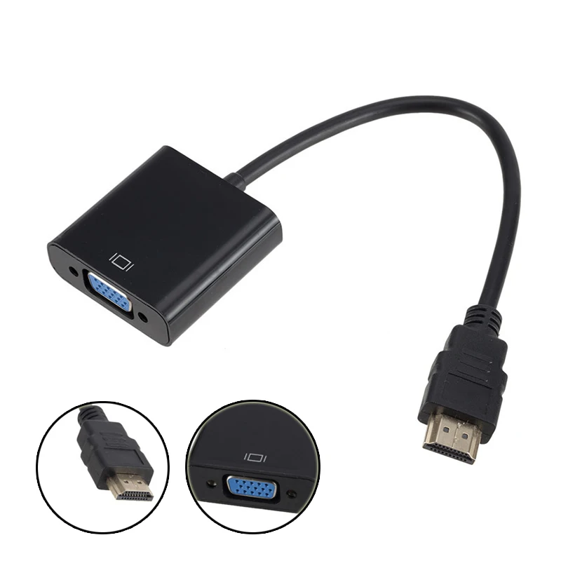 

High Quality HDMI to VGA Adapter Male To Famale Converter Adapter 1080P Digital to Analog Video Audio For PC Notebook Computer