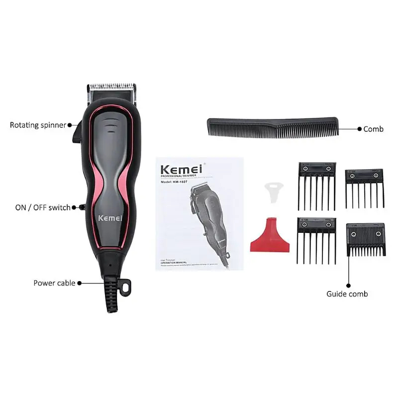 

KEMEI KM-1027 4in1 Adjustable Electric Haircut Hair Clipper 220V Hair Trimmer Christmas Gifts For Father