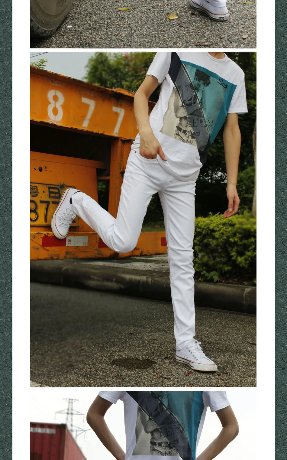 Мода года; сезон весна-осень; повседневные узкие белые узкие брюки для мальчиков-подростков; эластичные тонкие обтягивающие джинсы в стиле хип-хоп для мужчин