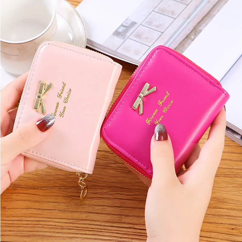 

New fashion design ladies wallet cute hot wallet bi-fold short mini zipper wallet PU leather wallet