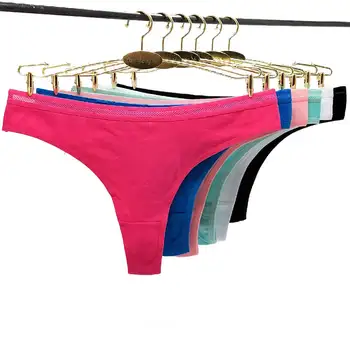 

Lot of 120 Low Rise Solid Lady Thong Plain Cotton G-String Sexy Lady Panties Girl T-back Hot lingerie Wholesale Women Underwear
