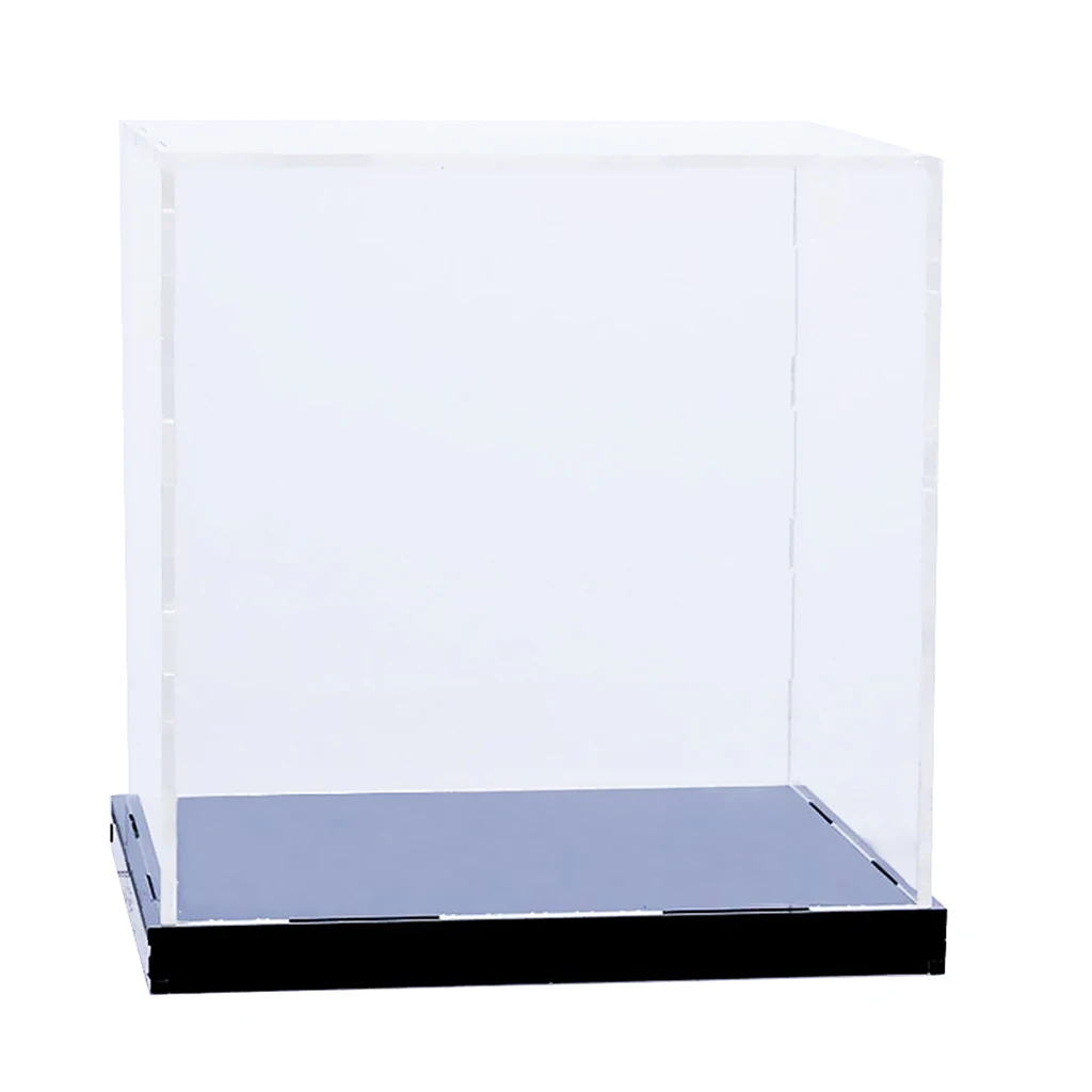 16cm Clear Acrylic Display Box Case Stand Dustproof Toy Dolls Protection Cube Show