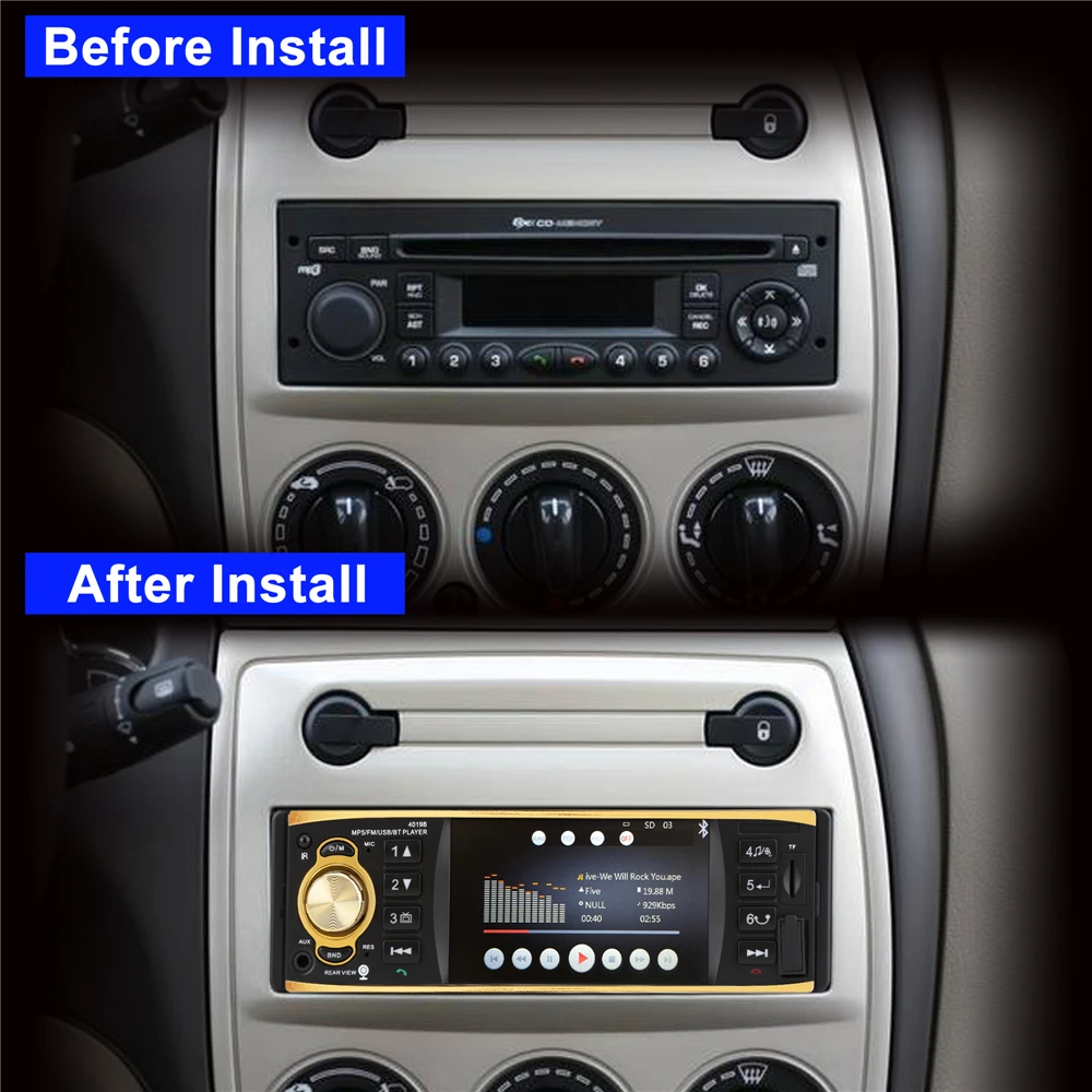 Автомагнитола 4019B 4 1 дюйма Din USB AUX FM Bluetooth с камерой заднего вида и пультом
