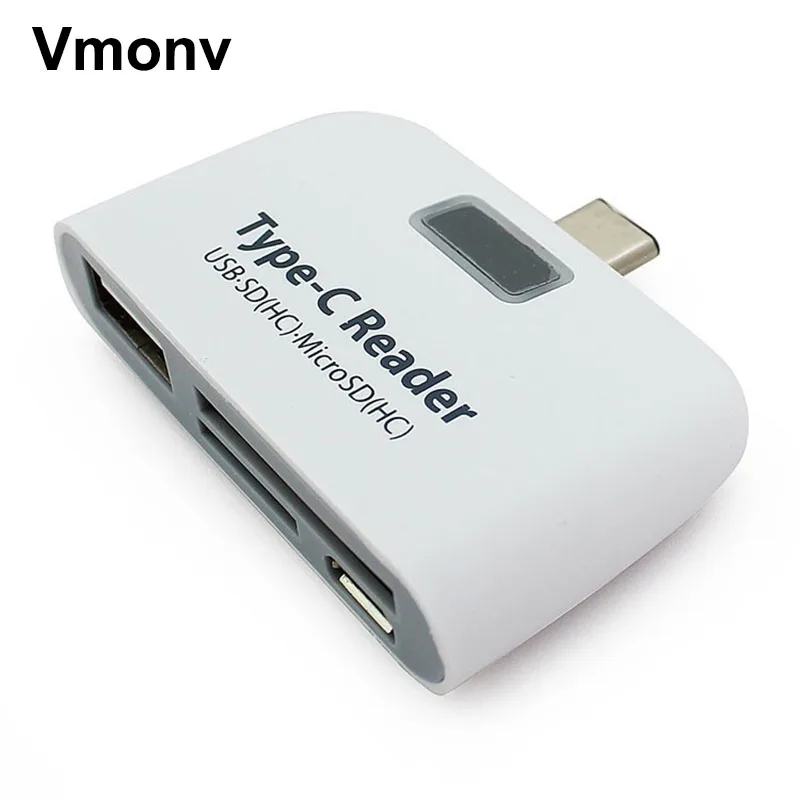 Vmonv 4 в 1 высокоскоростной USB 3.1Type-c карты памяти адаптер OTG TF SD карта micro SD кард-ридер для мобильного телефона компьютера удлинитель