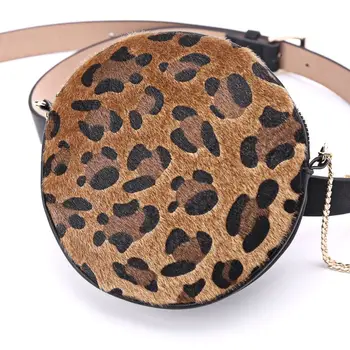 

Women's Fanny Pack PU Chest Bag with Chain Belt Purse Phone Pouch Sport Waist Bags