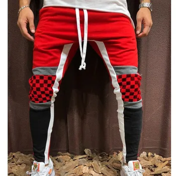 

New joggers men Elastic Streetwear Pants Men Casual Pants Summer Hip Hop Pants Patchwork Plaid Sweatpants Trousers Men Clothes