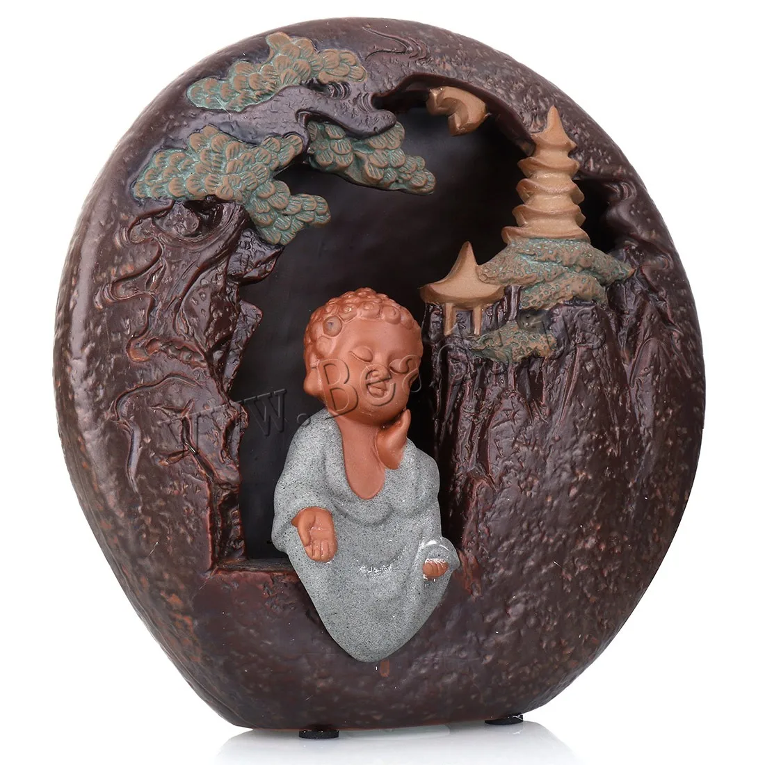 Home Decor Mountain River Backflow Incense Burner Small Buddha Smoke Waterfall Incense Holder Censer Use In Home Office Teahouse