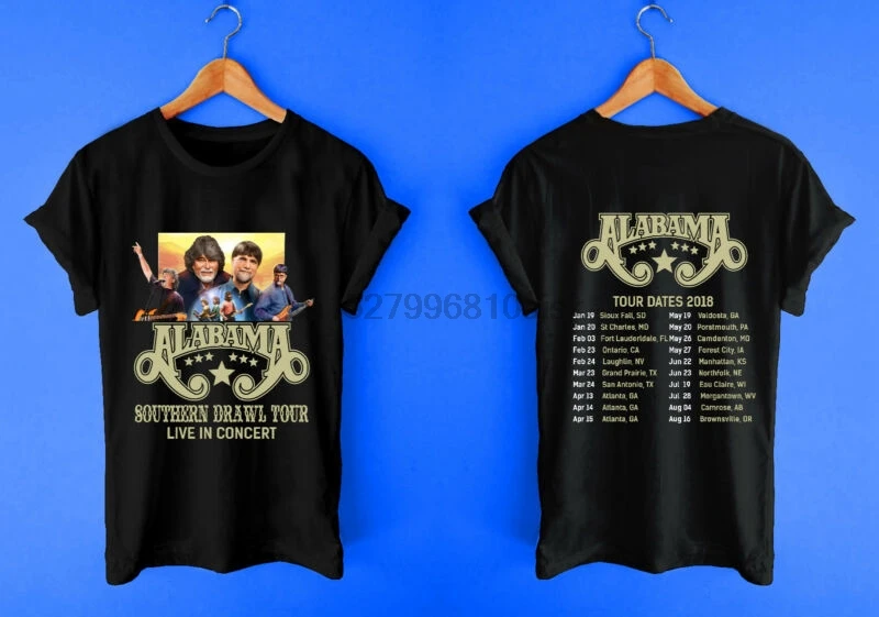 

Alabama Southern Drawl Tour Country Music Tee Casual Men's T-Shirt S-3XL
