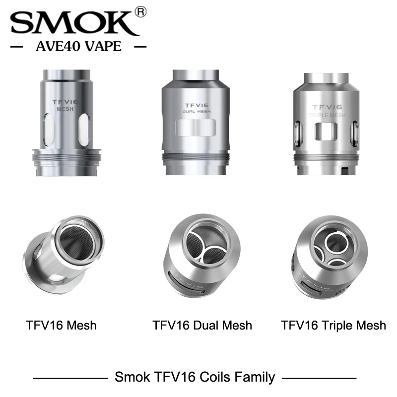 

3pcs/lot New Original Smok TFV16 Coil Mesh/Dual Mesh/Triple Mesh Coil For TFV16 9ml Tank Vaporizer VS TFV12 Prince TFV8 BabyCore