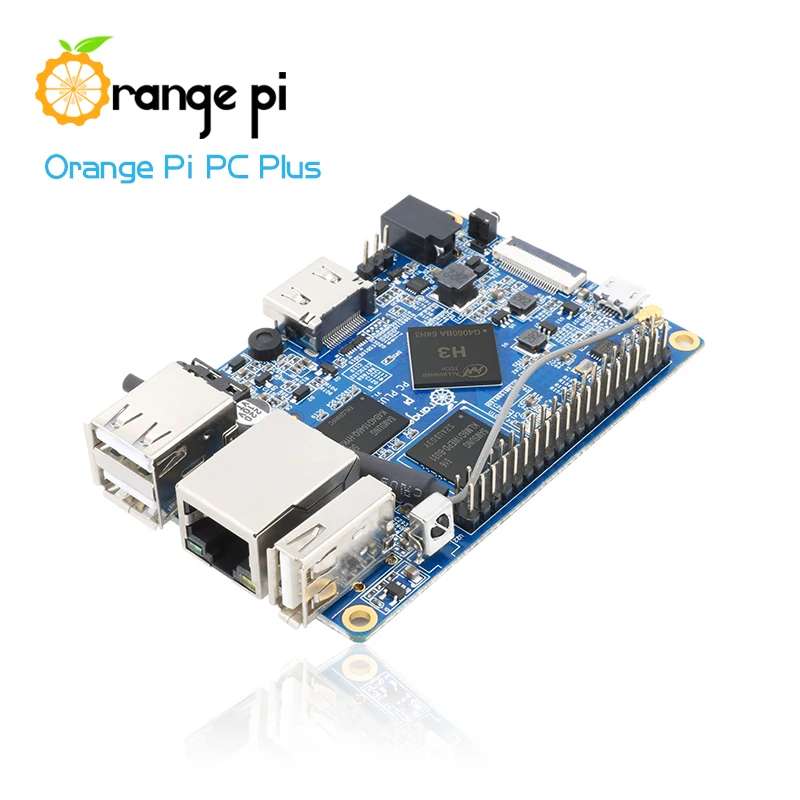 Orange Pi PC Plus Набор 3: PC Plus+ ABS Прозрачный чехол+ USB к DC 4,0 мм-1,7 мм кабель питания